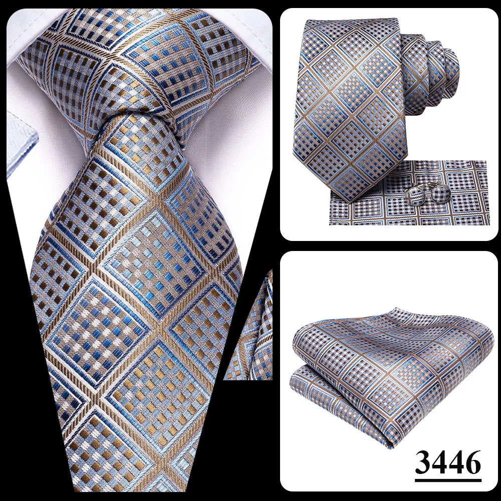 Champagne Floral Paisley Elegant Tie For Men Groom Wedding Yellow Gray Men Necktie Hankerchief Cufflink Accessory Wholesale silk