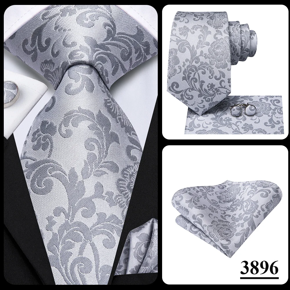 Champagne Floral Paisley Elegant Tie For Men Groom Wedding Yellow Gray Men Necktie Hankerchief Cufflink Accessory Wholesale silk