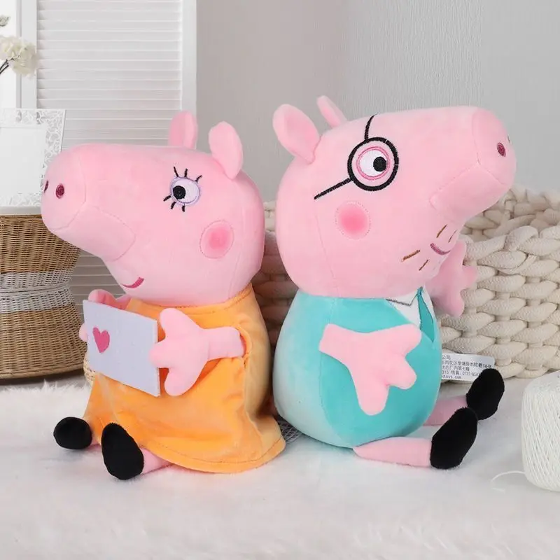 Hot Sale Peppa Pig Plush Toys George Pig Daddy Pig Mom George Dinosaur Family Pig Soft Plush Toys Kid's Gifts Can Be Sent Away