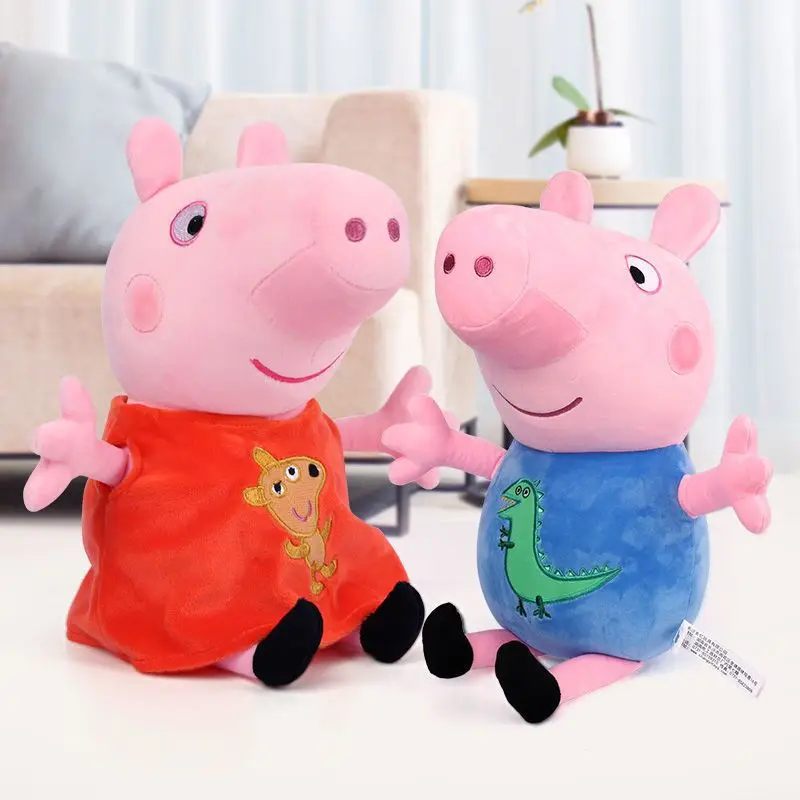 Hot Sale Peppa Pig Plush Toys George Pig Daddy Pig Mom George Dinosaur Family Pig Soft Plush Toys Kid's Gifts Can Be Sent Away
