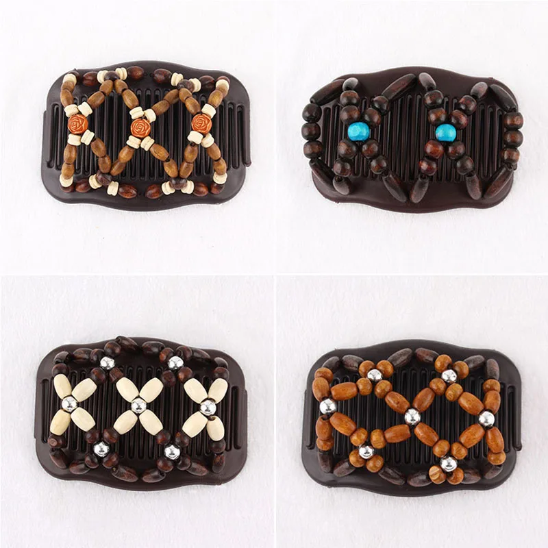 Four Seasons Fashion Magic Hair Comb For Women Ponytail Bun Holder Hair-style DIY Hair Clips Beaded Claw Disc Accessories Tools