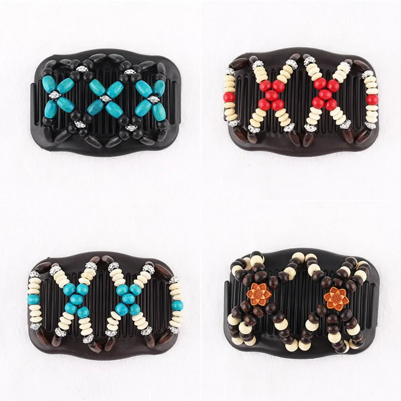 Four Seasons Fashion Magic Hair Comb For Women Ponytail Bun Holder Hair-style DIY Hair Clips Beaded Claw Disc Accessories Tools