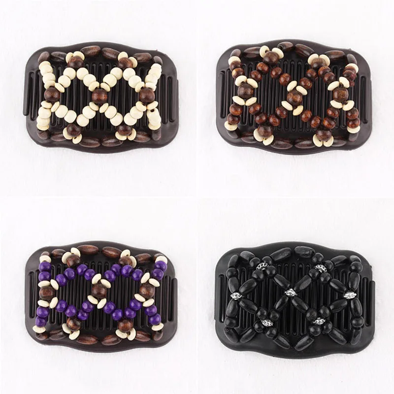 Four Seasons Fashion Magic Hair Comb For Women Ponytail Bun Holder Hair-style DIY Hair Clips Beaded Claw Disc Accessories Tools