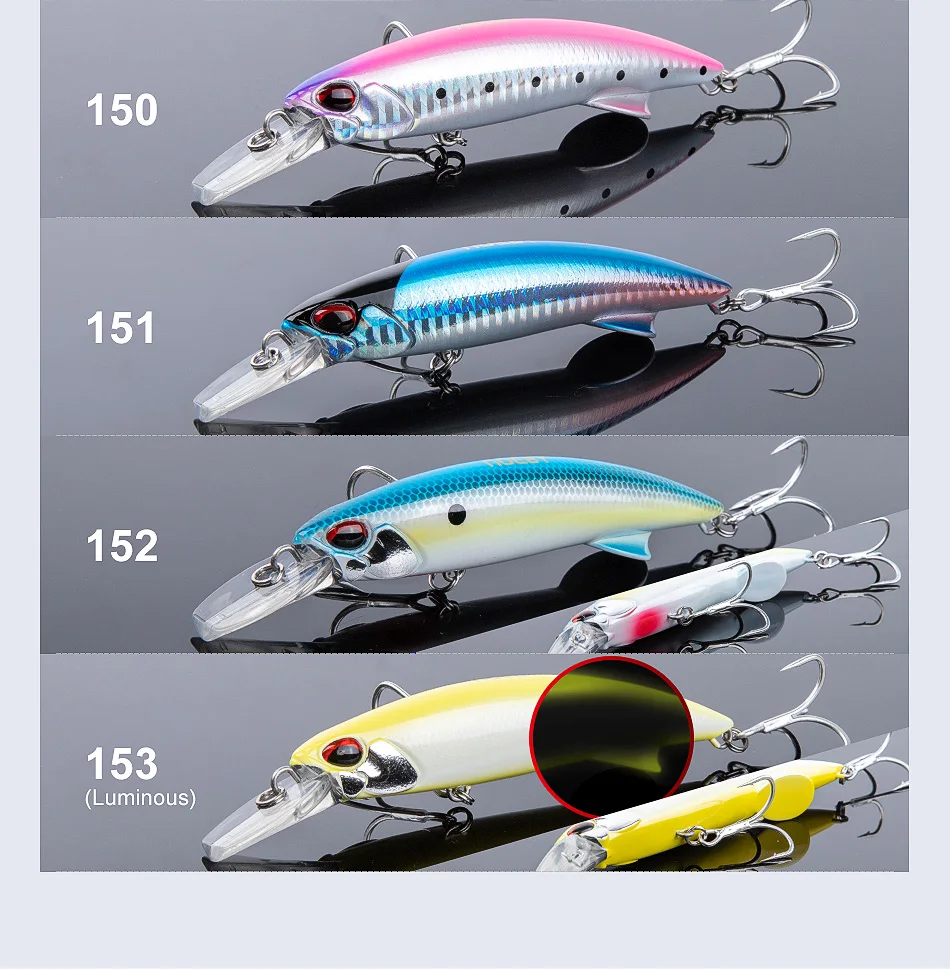 NOEBY Heavy Minnow Lure 90mm 46g 110mm 60g Sinking Hard Bait Saltwater Artificial Fishing Lure Long Casting
