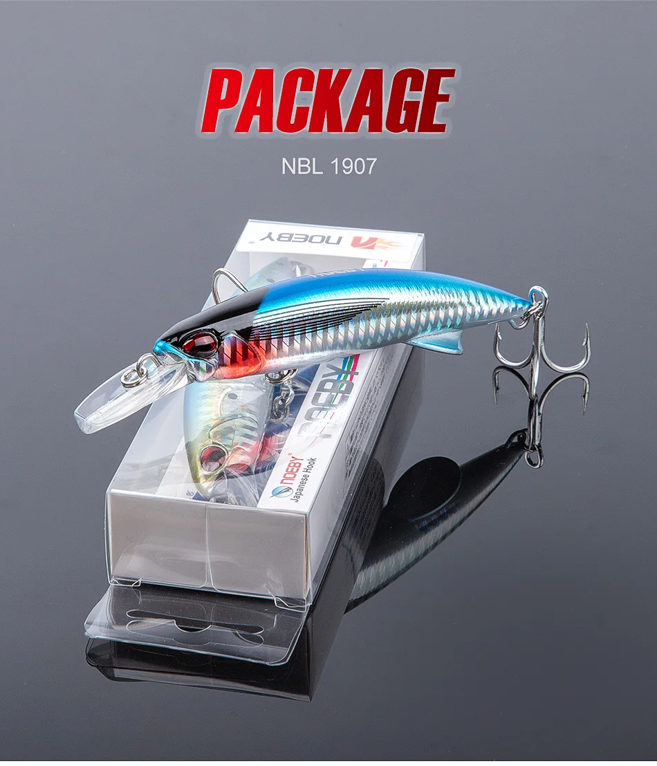 NOEBY Heavy Minnow Lure 90mm 46g 110mm 60g Sinking Hard Bait Saltwater Artificial Fishing Lure Long Casting