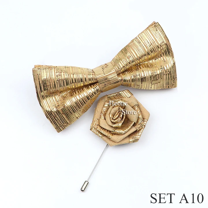New Cork Wood Bow Tie Set Men's Novelty Handmade Floral Solid Color Bowtie Brooch For Groom Wedding Party Retro Suit Accessories