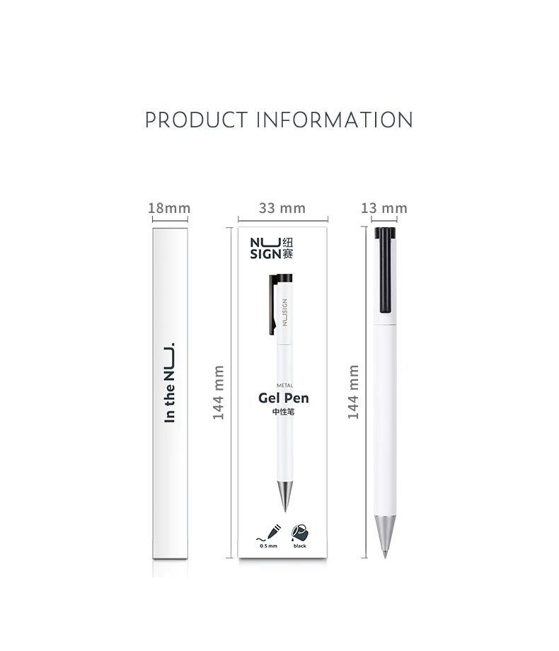 Deli Nusign Metal Gel Pen Set Sign Pen Rollerball Pучка Caneta Gel 0.5MM PREMEC Switzerland Refill Office School Supplier