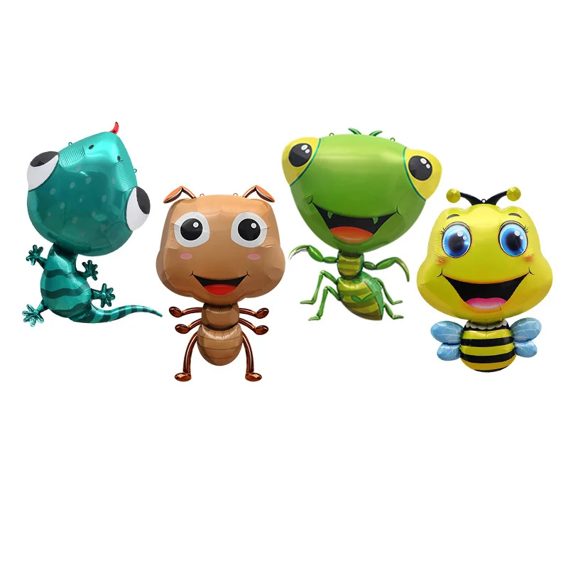 1pcs New Wild Animal Aluminum Foil Balloon Bee Gecko Ant Mantis Jungle Ballon Baby Shower Kids Birthday Party Decoration Globos