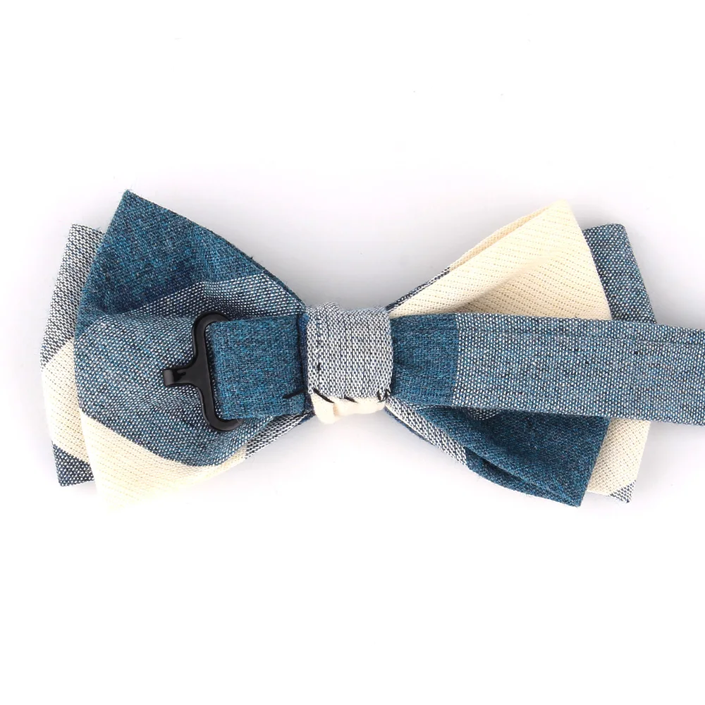 Cotton Bowtie For Groom Fashion Striped Bow tie For Men Women Beige Brown Bow knot Adult Plaid Bow Ties Cravat Groomsmen Bowties