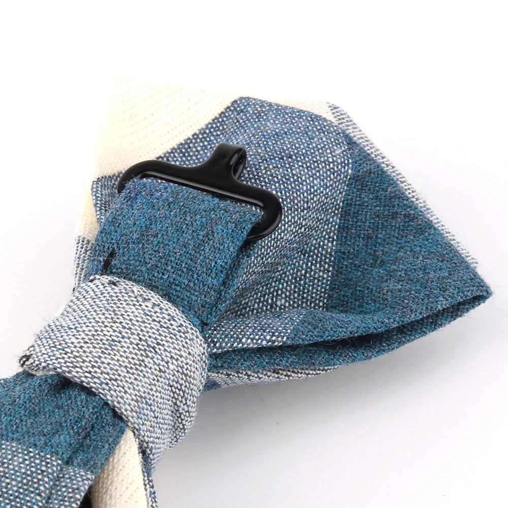 Cotton Bowtie For Groom Fashion Striped Bow tie For Men Women Beige Brown Bow knot Adult Plaid Bow Ties Cravat Groomsmen Bowties