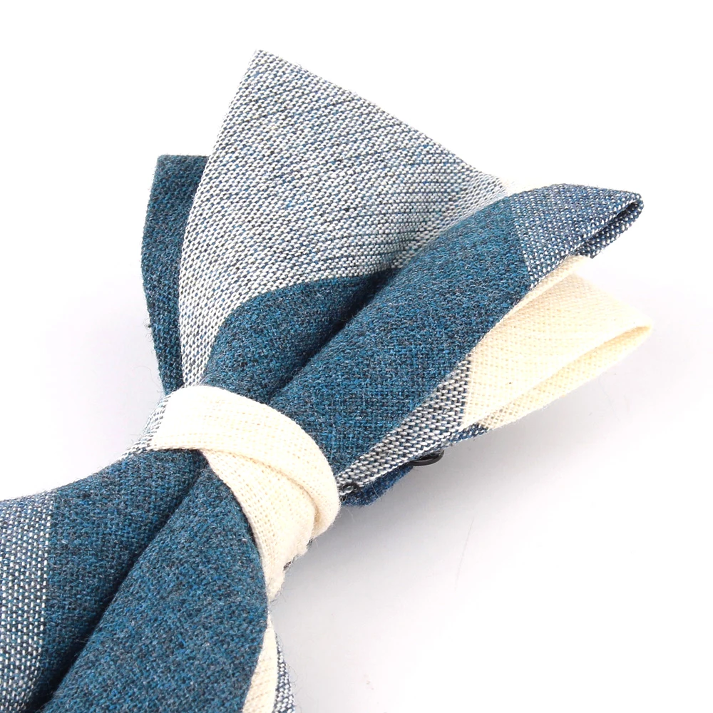 Cotton Bowtie For Groom Fashion Striped Bow tie For Men Women Beige Brown Bow knot Adult Plaid Bow Ties Cravat Groomsmen Bowties