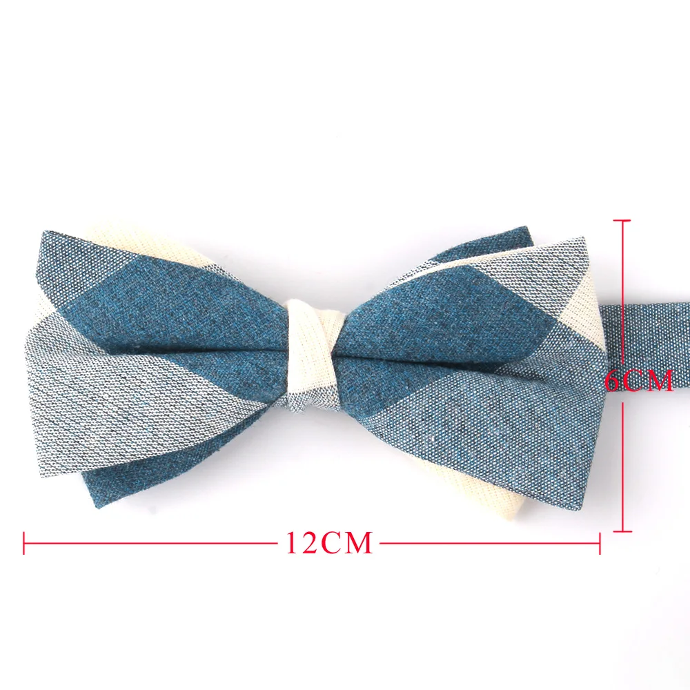 Cotton Bowtie For Groom Fashion Striped Bow tie For Men Women Beige Brown Bow knot Adult Plaid Bow Ties Cravat Groomsmen Bowties