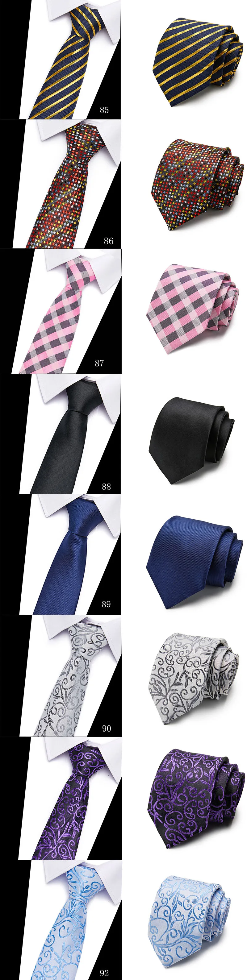 Fashion Men's Colourful Tie Silk Formal Ties Necktie Narrow Slim Skinny Cravate 7.5cm Neckties