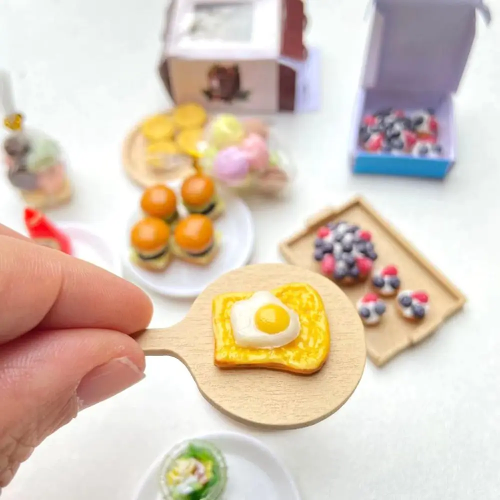 1:12 Miniature Hamburger Mini Fruit Salad Pretend Food for Blyth OB11 BJD Doll House Kitchen Play Toys Accessories
