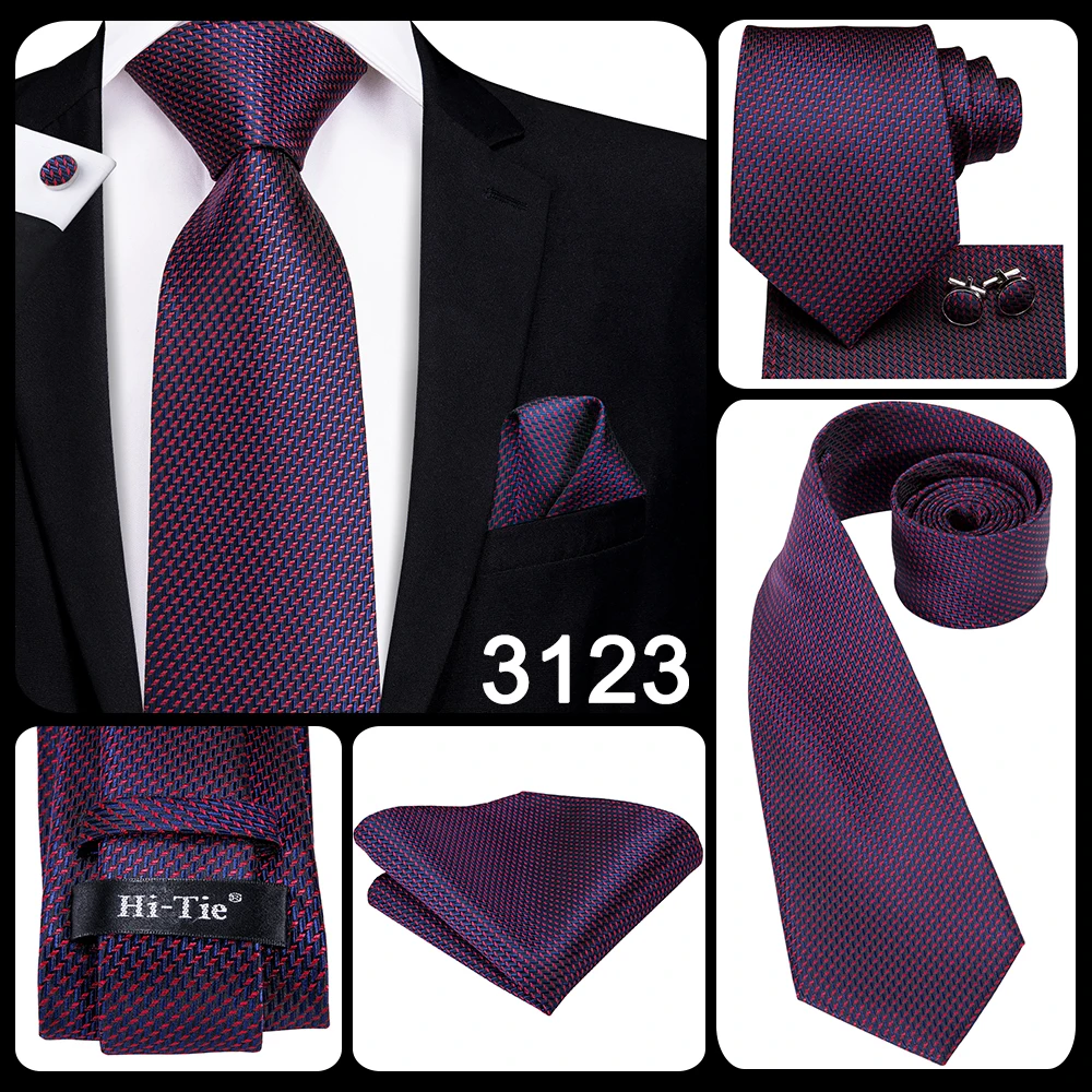 Hi-Tie Designer Purple Floral Striped Paisley Wedding Tie for Men Handky Cufflink Gift Men Tie Party Business Dropshipping