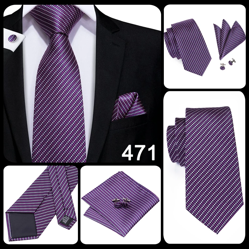 Hi-Tie Designer Purple Floral Striped Paisley Wedding Tie for Men Handky Cufflink Gift Men Tie Party Business Dropshipping