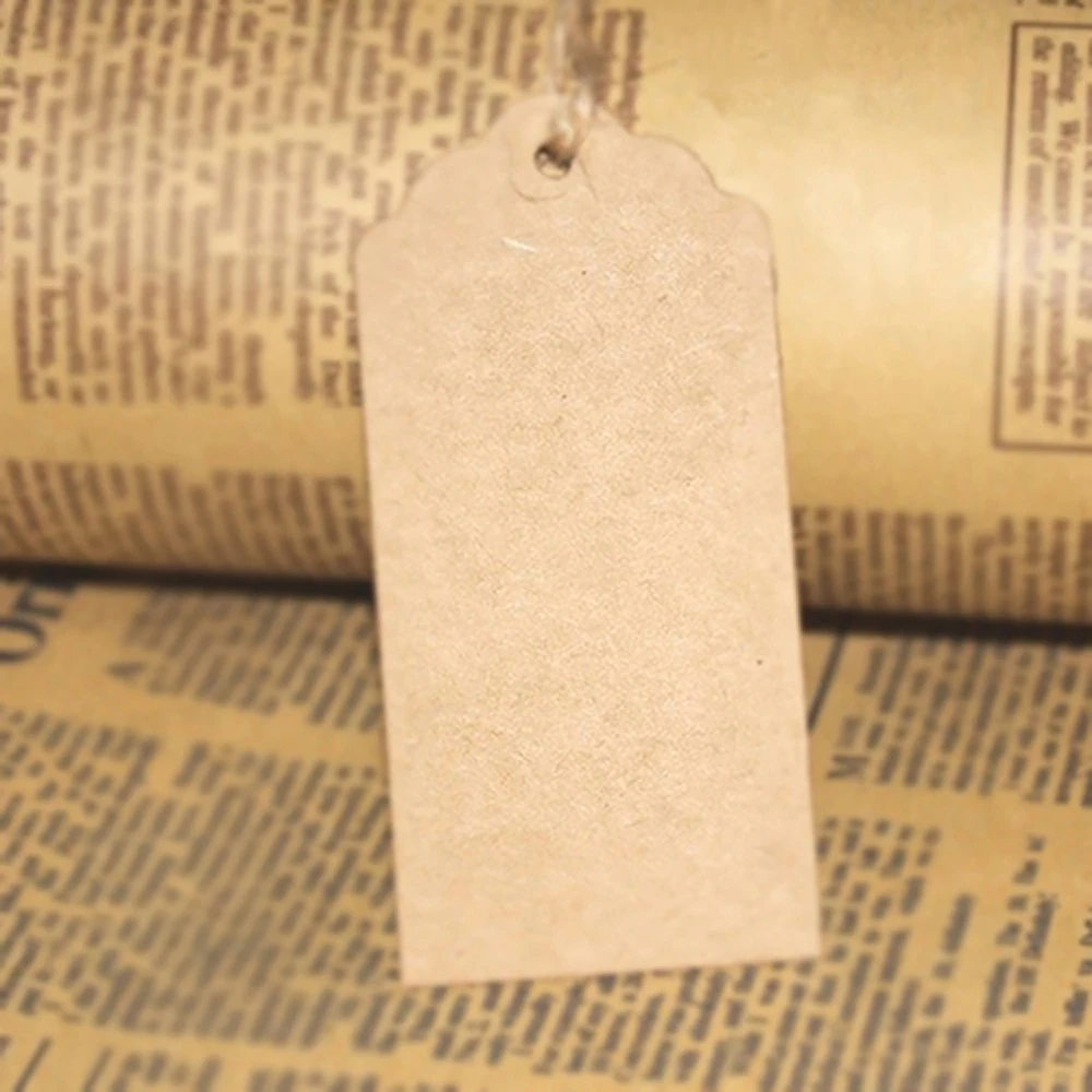 100pcs Kraft Paper Tag Brown Lace Scallop Head Tag Luggage Wedding Note DIY Blank Price Tag Kraft Paper Gift Christmas Tag