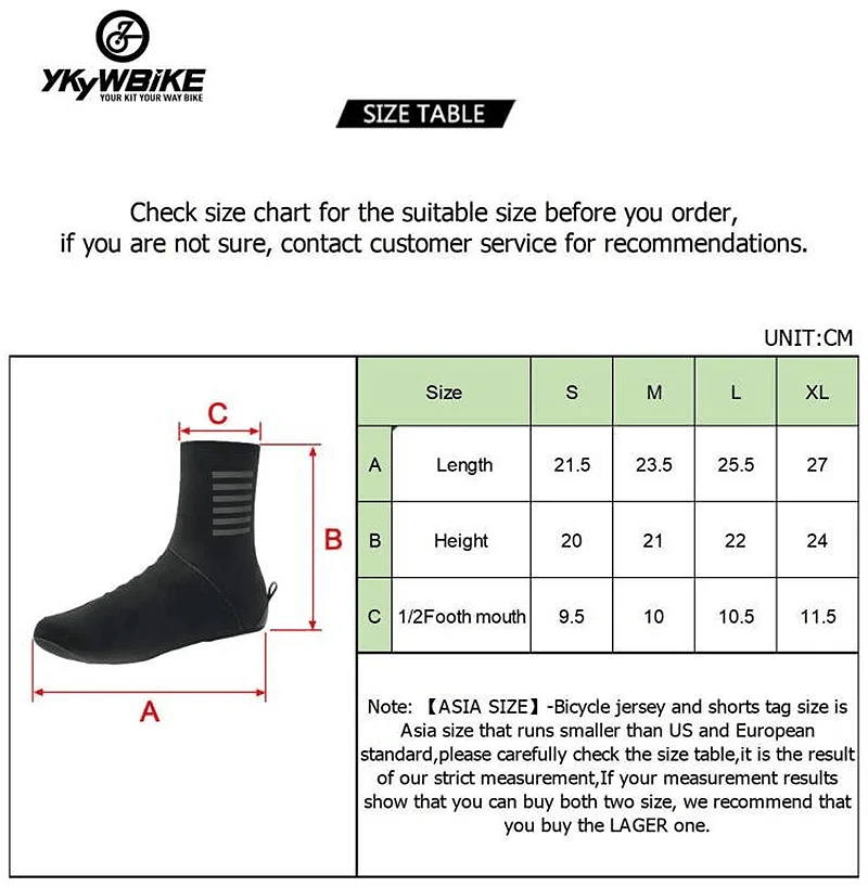 YKYWBIKE Deep Winter Waterproof Cycling Shoe Cover Reflective Thermal Elastic Rainproof Thicker Shoe Cover Cycling Overshoes
