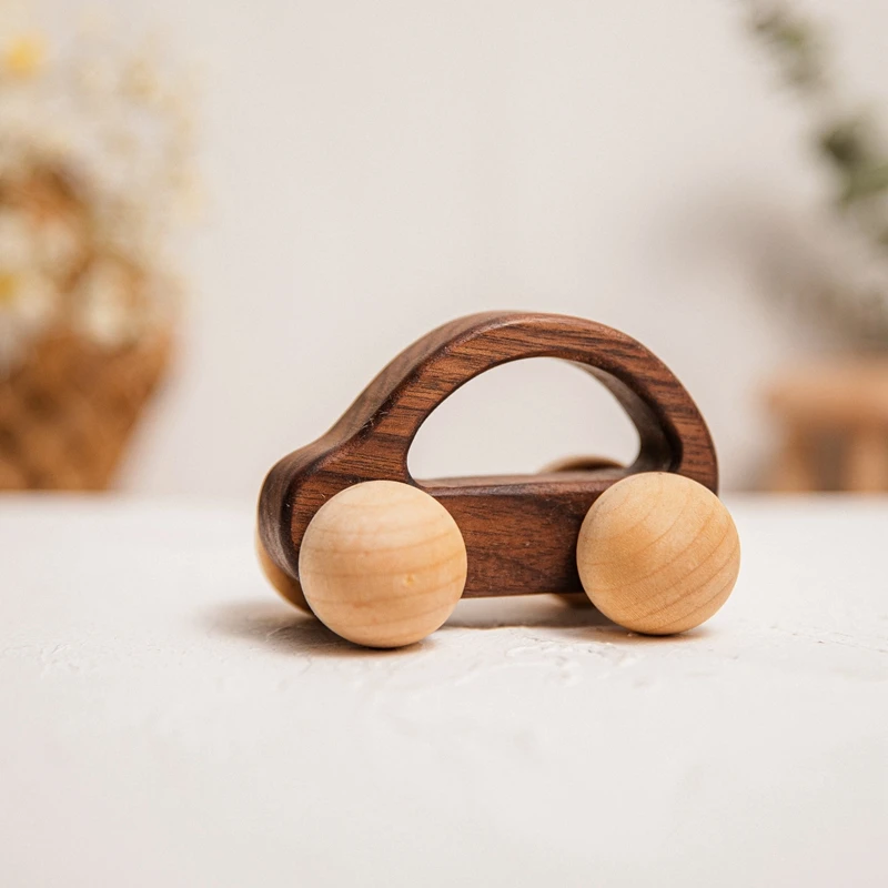 1Pcs Baby Wooden Toys Beech Wood Van Blocks Cartoon Car Montessori Educational Toys Boy Girl Baby 0-12 Months Toys Newborn Gifts