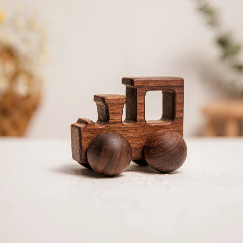 1Pcs Baby Wooden Toys Beech Wood Van Blocks Cartoon Car Montessori Educational Toys Boy Girl Baby 0-12 Months Toys Newborn Gifts