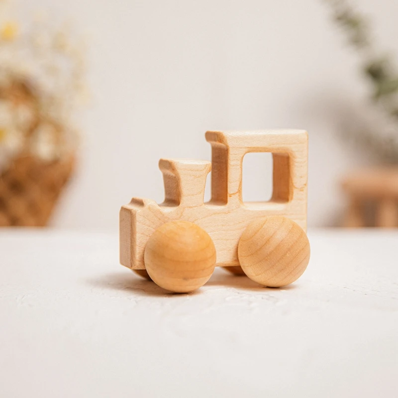 1Pcs Baby Wooden Toys Beech Wood Van Blocks Cartoon Car Montessori Educational Toys Boy Girl Baby 0-12 Months Toys Newborn Gifts