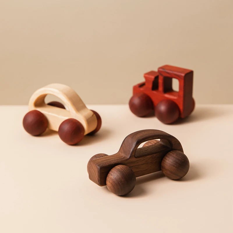 1Pcs Baby Wooden Toys Beech Wood Van Blocks Cartoon Car Montessori Educational Toys Boy Girl Baby 0-12 Months Toys Newborn Gifts