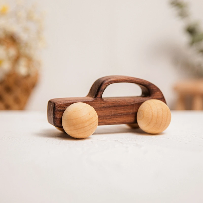 1Pcs Baby Wooden Toys Beech Wood Van Blocks Cartoon Car Montessori Educational Toys Boy Girl Baby 0-12 Months Toys Newborn Gifts