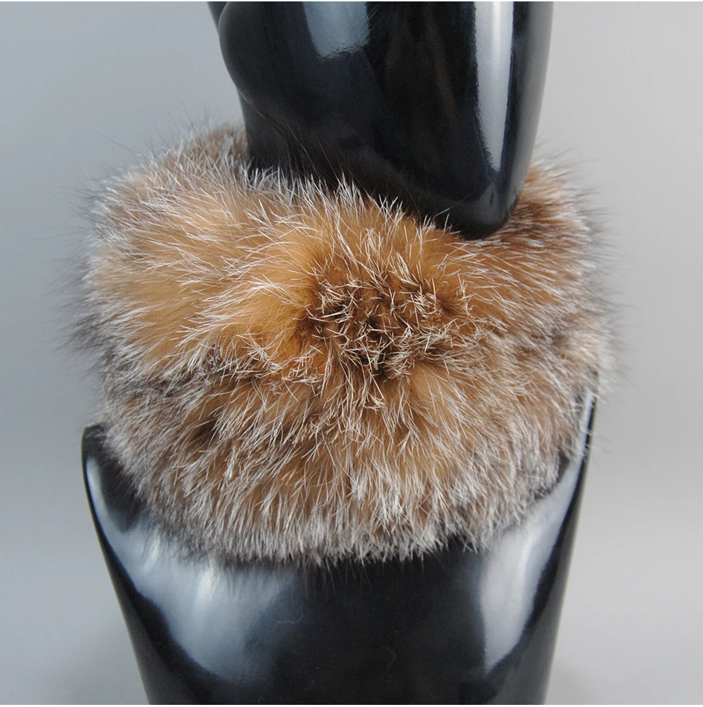 2026 Real Fox Fur Scarf Fur Headband Women Winter Ring Fox Fur Scarves Luxury Neck Warmer Good Elastic 100% Natural Fur Mufflers