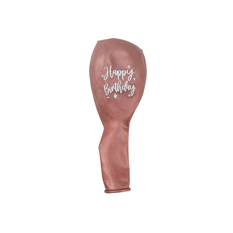 10Pcs 12inch Happy Birthday Balloon Decor Rose Gold Chrome Metallic Latex Balloons For Kids 1st 30th Birthday Party Metal Globos