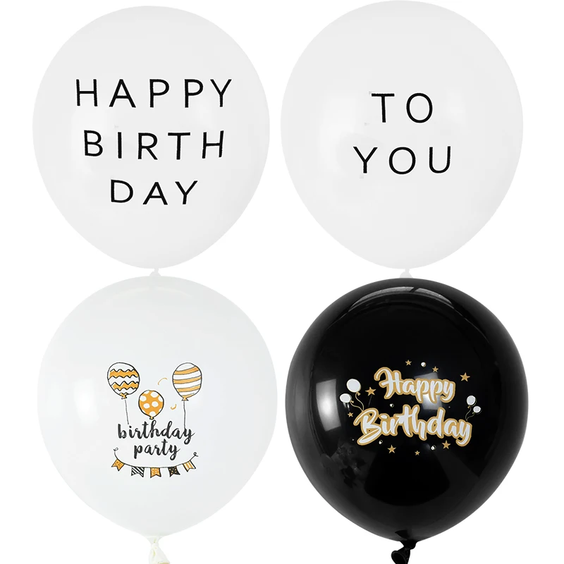 10Pcs 12inch Happy Birthday Balloon Decor Rose Gold Chrome Metallic Latex Balloons For Kids 1st 30th Birthday Party Metal Globos
