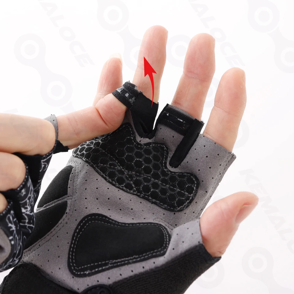 KEMALOCE Cycling Gloves Men Women Road Racing Half Finger Summer Mittens Non-Slip Reflective Outdoor Sport Adult MTB Bike Glove