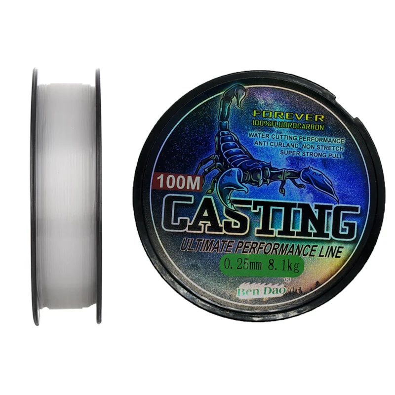 100m Super Strong Nylon Fishing Line Monofilament Fluorocarbon Coated Line Casting Lure Carp Fishing Accessories 0.14mm-0.70mm