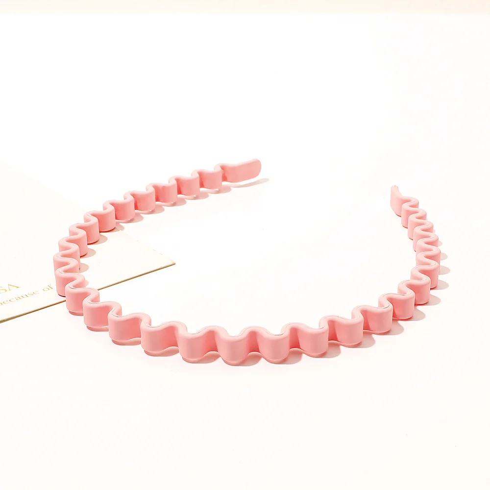 Fashion Headdress Solid Color Wavy Resin Hair Comb Hairbands Mens Women Headband Alice Sports Hair Hoop Bezel Hair Accessories