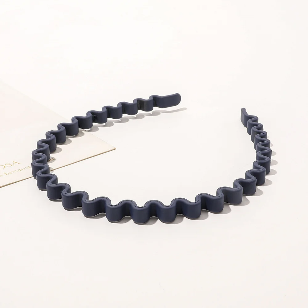 Fashion Headdress Solid Color Wavy Resin Hair Comb Hairbands Mens Women Headband Alice Sports Hair Hoop Bezel Hair Accessories