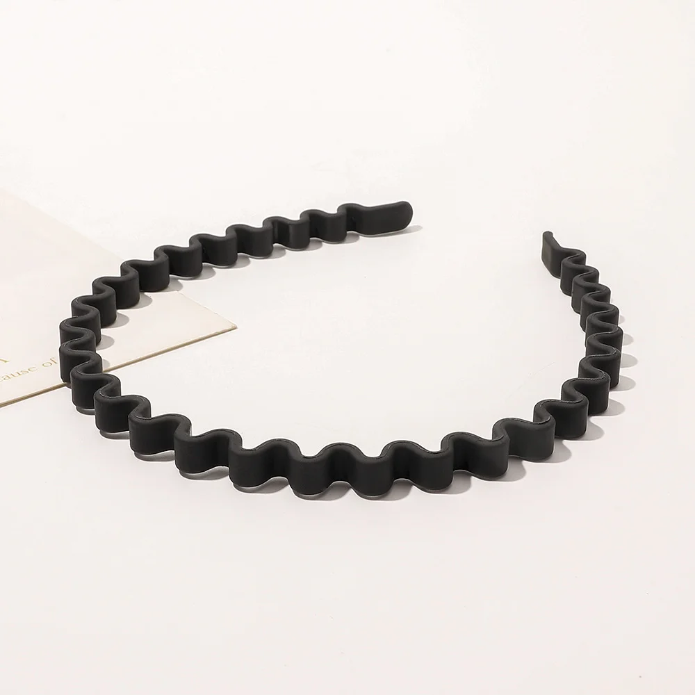 Fashion Headdress Solid Color Wavy Resin Hair Comb Hairbands Mens Women Headband Alice Sports Hair Hoop Bezel Hair Accessories