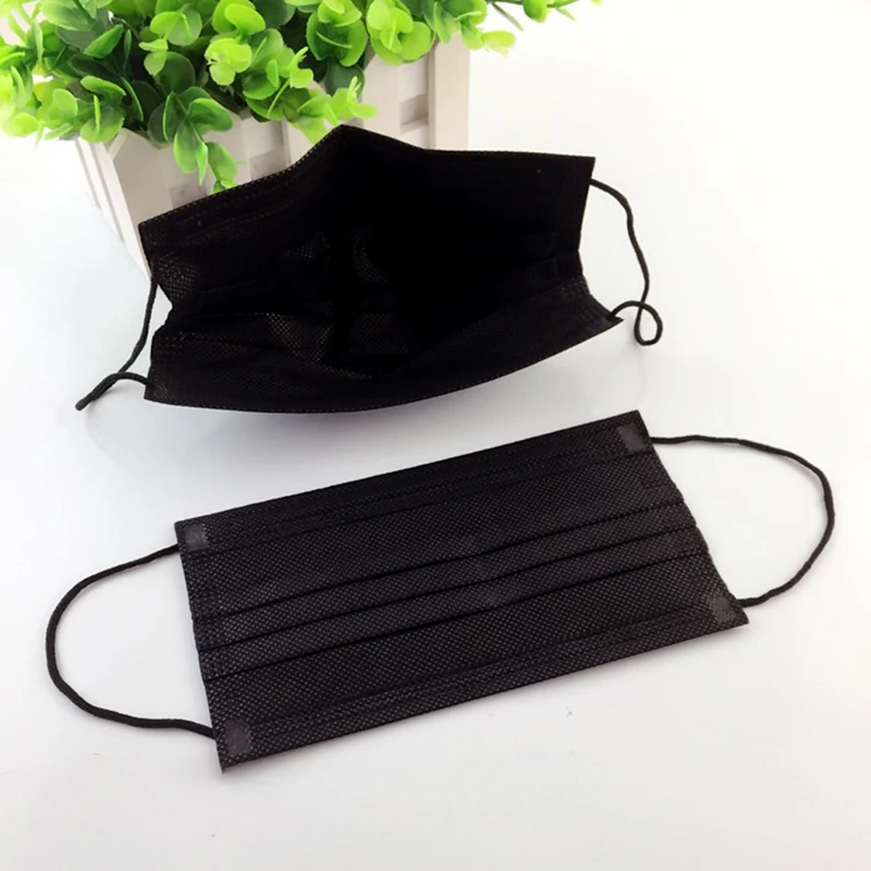 50Pcs Disposable Dust Mask Black Mouth Protection Face Mask Filter Pollen Respirator For Personal 3/2/1 Layer Protective Mask