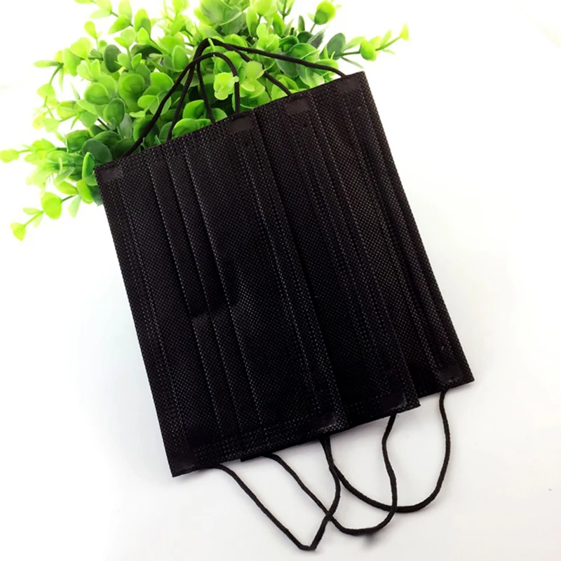 50Pcs Disposable Dust Mask Black Mouth Protection Face Mask Filter Pollen Respirator For Personal 3/2/1 Layer Protective Mask