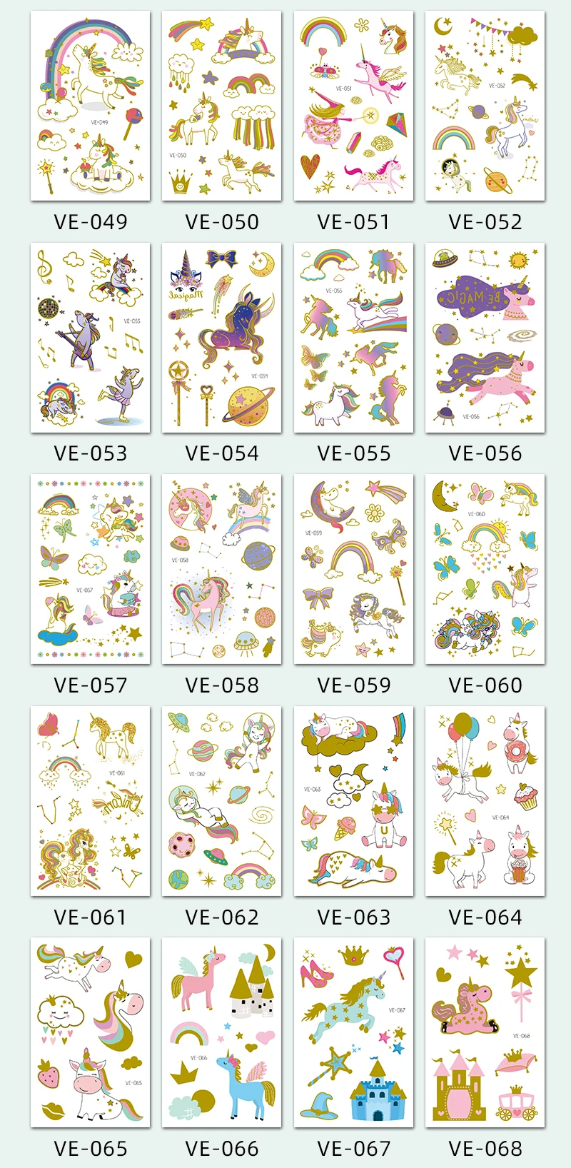 Rocooart Unicorn Tattoo Face Temporary Tattoo Child Tattoo Sticker Body Tatoo For Kids Cute Tattoo Children Tattoos Fake Taty