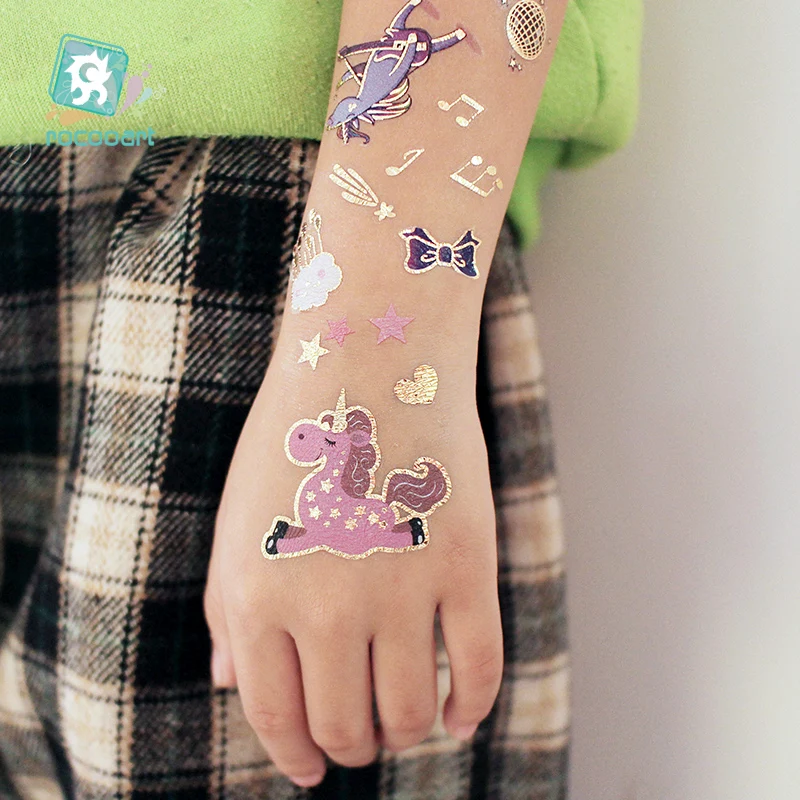 Rocooart Unicorn Tattoo Face Temporary Tattoo Child Tattoo Sticker Body Tatoo For Kids Cute Tattoo Children Tattoos Fake Taty