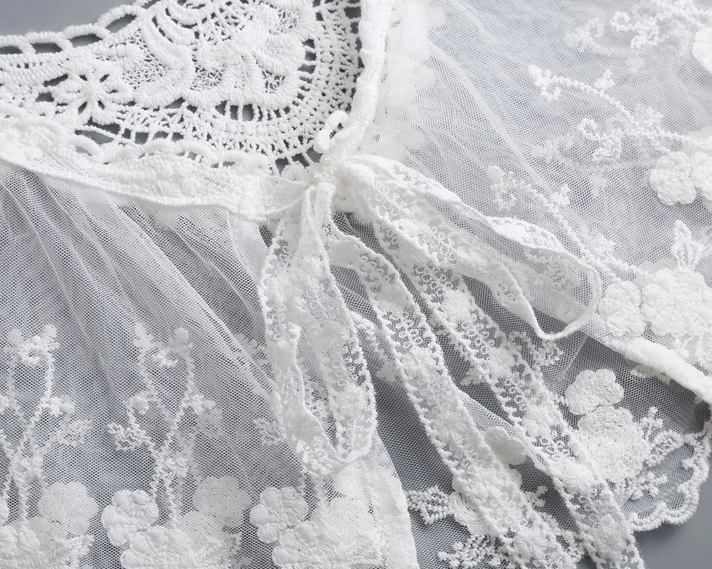 Sweet Lace Embroidered Fake Collar Shawl Blouse Decoration Detachable Collar Women's Shirt Dress False Collar Top Accessories