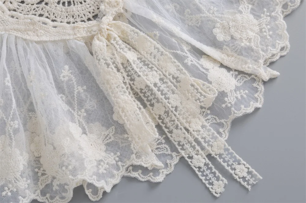 Sweet Lace Embroidered Fake Collar Shawl Blouse Decoration Detachable Collar Women's Shirt Dress False Collar Top Accessories