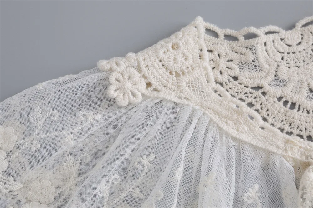 Sweet Lace Embroidered Fake Collar Shawl Blouse Decoration Detachable Collar Women's Shirt Dress False Collar Top Accessories