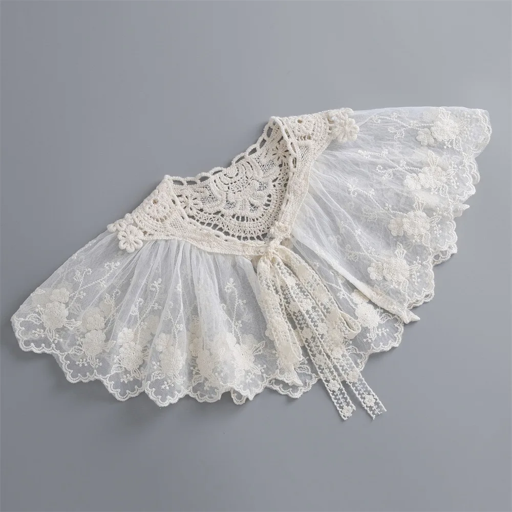 Sweet Lace Embroidered Fake Collar Shawl Blouse Decoration Detachable Collar Women's Shirt Dress False Collar Top Accessories