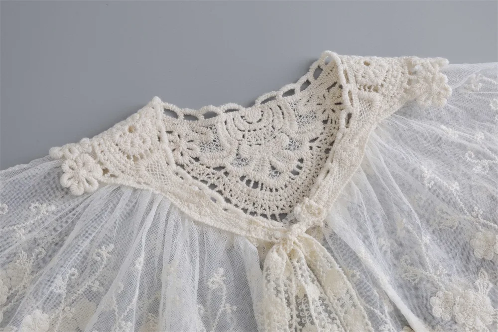 Sweet Lace Embroidered Fake Collar Shawl Blouse Decoration Detachable Collar Women's Shirt Dress False Collar Top Accessories