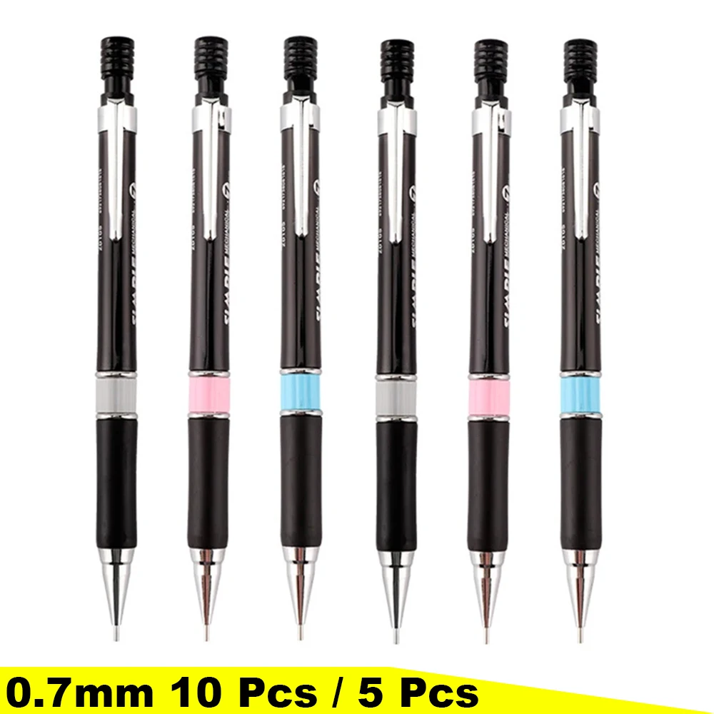 10 Pcs Student mechanical pencil press type 0.5/0.7mm write comics hand-painted with eraser drawing art painting HB pencil