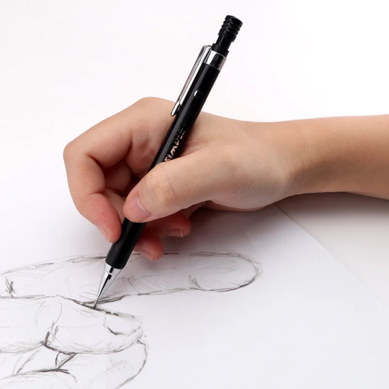 10 Pcs Student mechanical pencil press type 0.5/0.7mm write comics hand-painted with eraser drawing art painting HB pencil