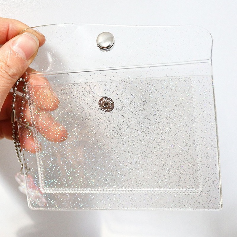 Women's Credit Card Holder Wallet Fashion Transparent Waterproof Pvc Business Card Purse Men Id Card Wallet Girl Coin Purse Bag