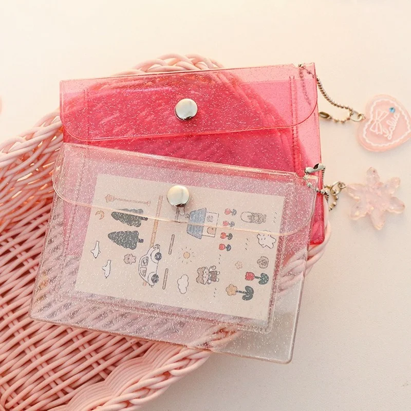 Women's Credit Card Holder Wallet Fashion Transparent Waterproof Pvc Business Card Purse Men Id Card Wallet Girl Coin Purse Bag