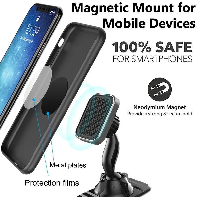 Untoom Magnetic Car Phone Holder Mobile Phone Holder in Car Magnet Car Mount Mobile Cell Phone Stand for iPhone Xiaomi Samsung