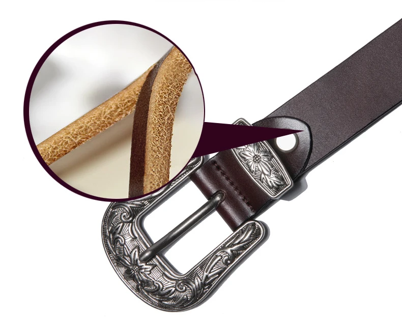 New Women Leather Western Cowgirl Waist Belt Metal Buckle Waistband New Hot Belts for Women Luxury Designer Brand Belts 2.8cm